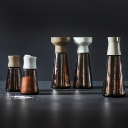 آسیاب ادویه، شیشه‌ای/قهوه‌ای، 19 سانتی‌مترHALVTOM